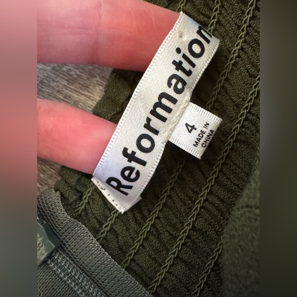 Reformation Mochi Forest Green Long Sleeve Mini Dress, Size 4, MSRP: $220 - Picture 2 of 4
